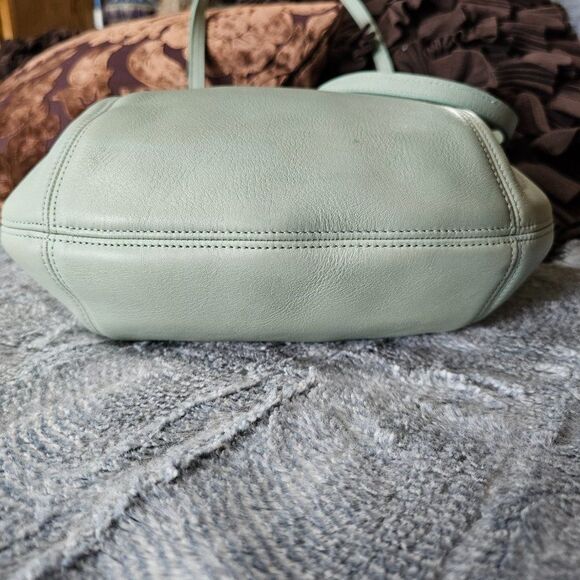 Vintage Coach Frame Pouch Shoulder Bag Purse in Seafoam Leather - Picture 3 of 8
